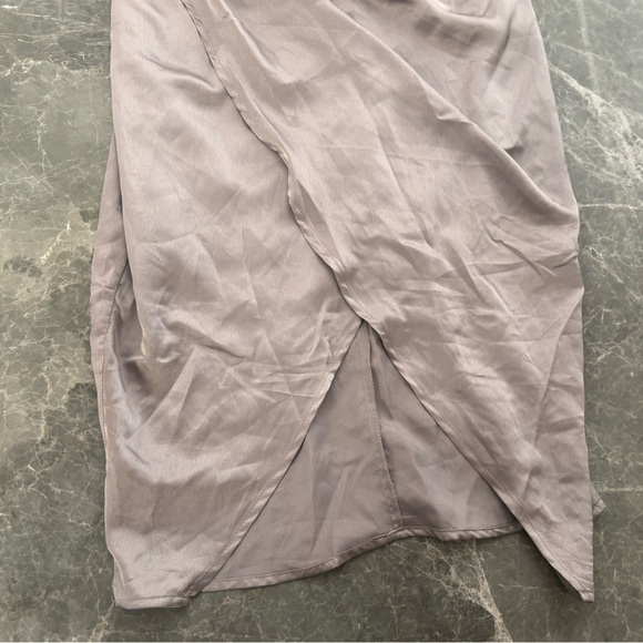 Fashion Nova Purple Ruched Wrap Midi Dress - Picture 2 of 3